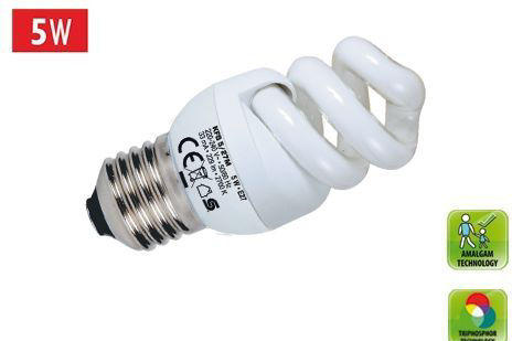 KFS 5/27M Kompakt fénycső, spirál, 5 W, E 27, 2700 K