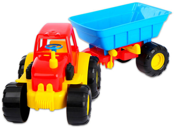 Vásárlás: Mochtoys Műanyag traktor utánfutóval 45cm Játékautó és jármű árak  összehasonlítása, Műanyag traktor utánfutóval 45 cm boltok