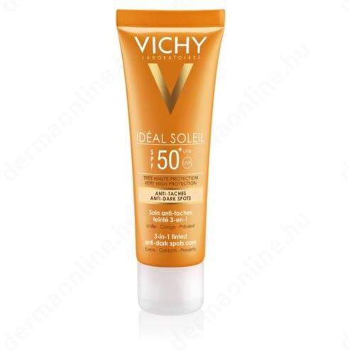 Vásárlás: Vichy Idéal Soleil Napvédő krém pigmentfoltok ellen SPF 50+ 50ml  Naptej, napolaj árak összehasonlítása, Idéal Soleil Napvédő krém pigmentfoltok  ellen SPF 50 50 ml boltok