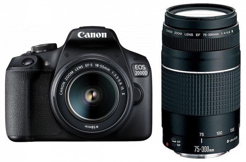 Canon EOS 2000D + 18-55mm IS II + 75-300mm III (2728C031AA) Aparat foto  Preturi, Canon EOS 2000D + 18-55mm IS II + 75-300mm III (2728C031AA) aparate  foto digital oferte
