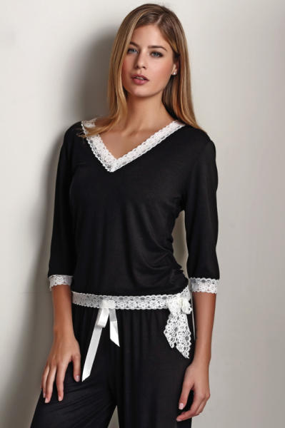 Vásárlás: Luisa Moretti ROZALIE női pizsama bambuszból XL Fekete / Black Női  pizsama árak összehasonlítása, ROZALIE női pizsama bambuszból XL Fekete  Black boltok
