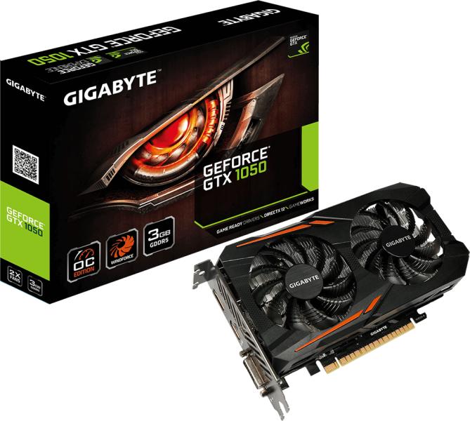 GIGABYTE GeForce GTX 1050 OC 3GB GDDR5 96bit (GV-N1050OC-3GD) Gigabyte