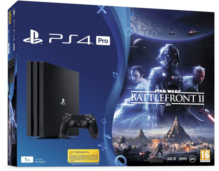Sony PlayStation 4 Pro Jet Black 1TB (PS4 Pro 1TB) + Star Wars Battlefront  II vásárolj már 0 Ft-tól