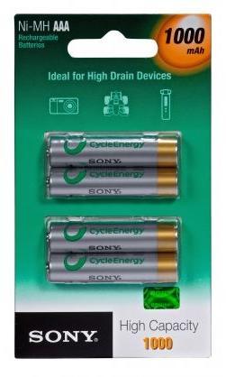 Sony AAA 1000mAh (4) NH-AAA-B4F Акумулаторни батерии Цени, оферти и мнения,  списък с магазини, евтино Sony AAA 1000mAh (4) NH-AAA-B4F