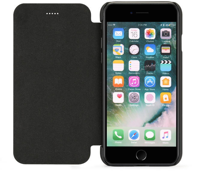 Meleovo Husa iPhone 8 Meleovo Smart Flip Black (spate mat perlat si fata cu  aspect metalic) (MLVSFIPH8BK) (Husa telefon mobil) - Preturi