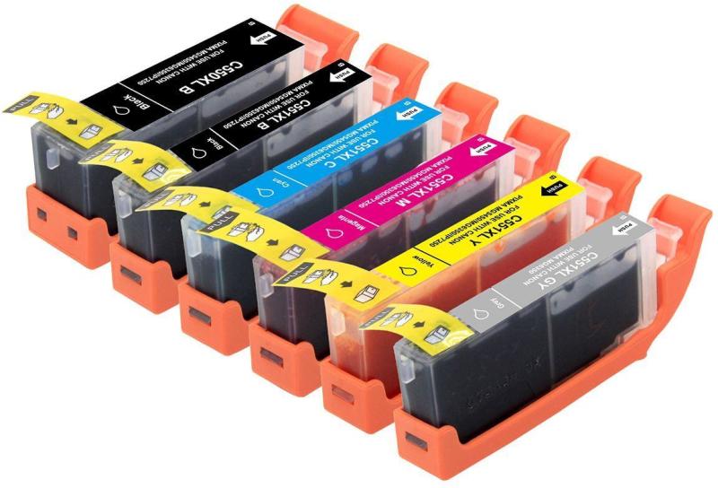 Canon 550XL 551XL - Compatible Canon PGi-550XL Black & CLi-551XL Black,  Cyan, Magenta and Yellow Ink Cartridges - Ink Trader