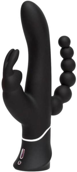 Happyrabbit Triple akkus csikló- és análkaros vibrátor