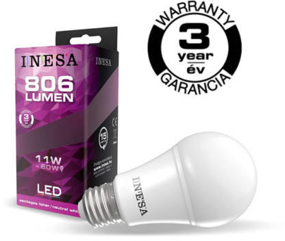 Vásárlás: INESA E27 11W 4000K 806lm 60287 LED izzó árak összehasonlítása, E  27 11 W 4000 K 806 lm 60287 boltok