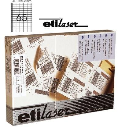 Etilux Etichete autoadezive 65/A4, 38, 1 x 21, 2 mm, 200 coli/top, ETILASER  - albe 65/A4 alb A4 Etichete autocolante 200 coli/top (30900063) (Eticheta)  - Preturi