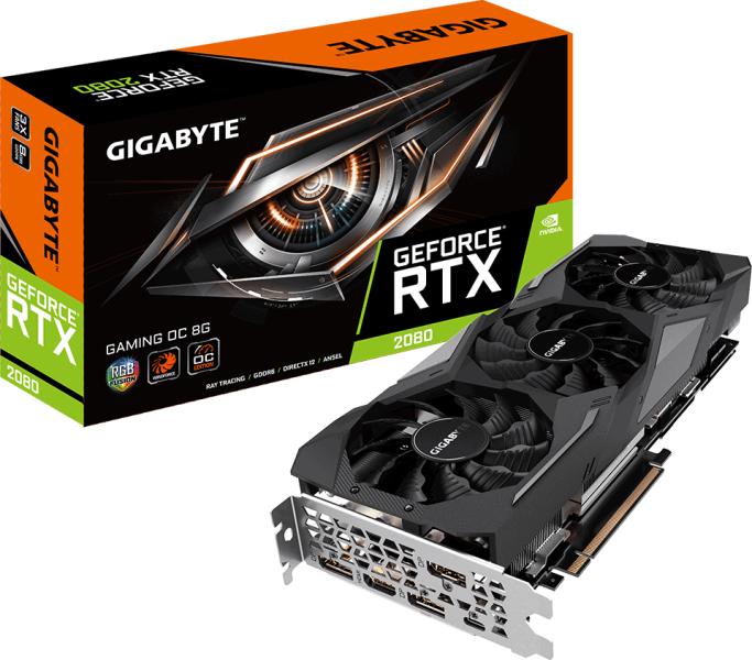 【動作確認済品】RTX 2080 GIGABYTE GeForce RTX 2080 OC 8GB GDDR6 256bit (GV-N2080GAMING OC