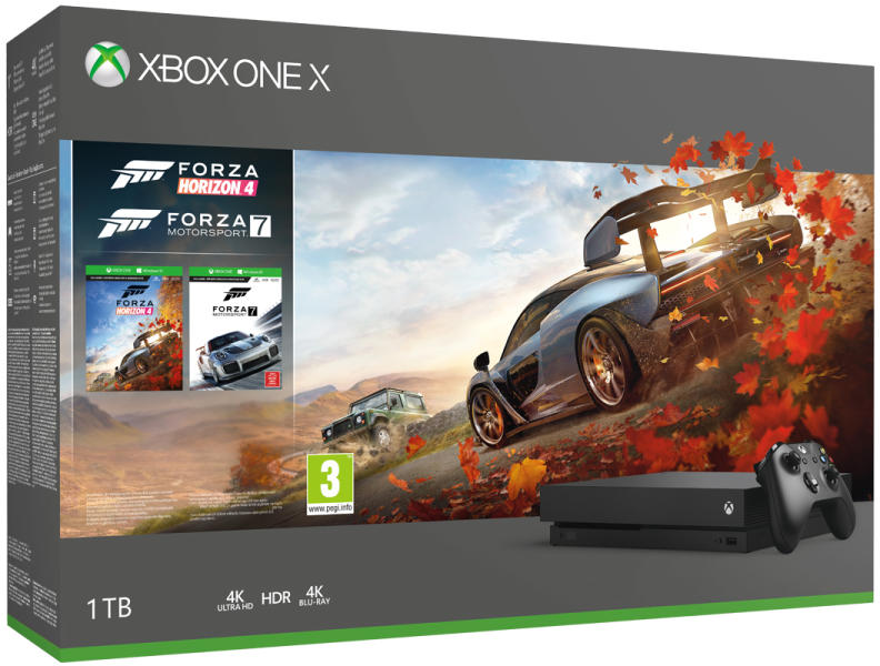 Microsoft Xbox One X 1TB + Forza Horizon 4 + Forza Motorsport 7 Конзоли за  игри Цени, оферти и мнения, списък с магазини