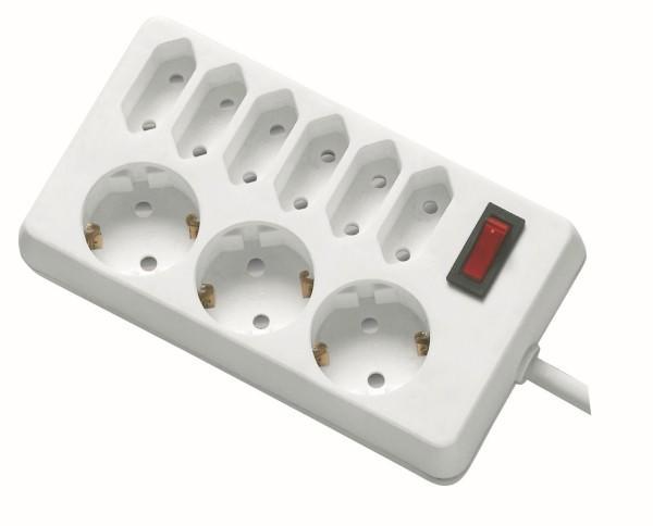 Düwi 6+3 Plug 1,4 m Switch (00250101)