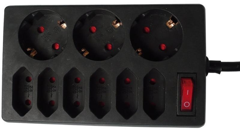Düwi 6+3 Plug 1,4 m Switch (00250171)