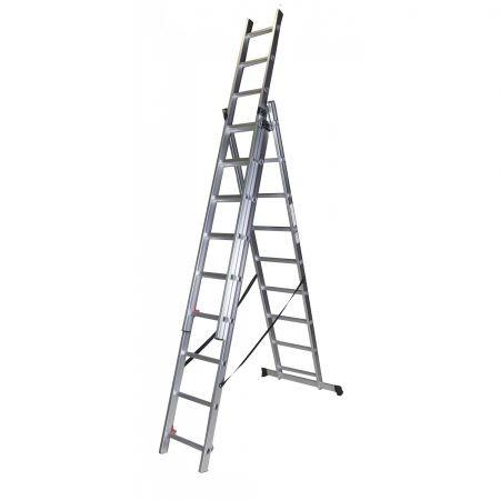 Bisonte Str309 Scara Tripla Aluminiu 9 Trepte Scara Preturi
