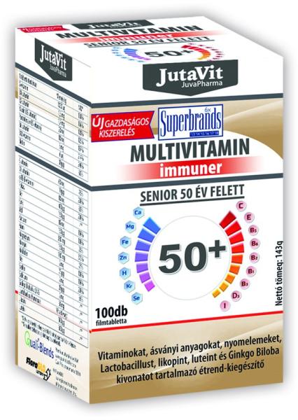 Vásárlás: JutaVit Multivitamin Immuner Senior 50+ filmtabletta 100db  Táplálékkiegészítő árak összehasonlítása, Multivitamin Immuner Senior 50  filmtabletta 100 db boltok