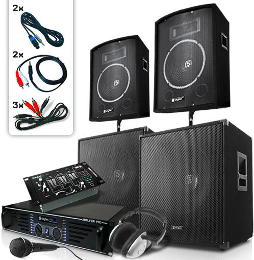 Vásárlás: Skytec Bass Mountain USB, DJ PA rendszer, 2000 W, 4 x hangfal,  erősítő, keverő (2.2-2000-Watt-USB) (2.2-2000-Watt-USB) DJ szett árak  összehasonlítása, Bass Mountain USB DJ PA rendszer 2000 W 4 x hangfal