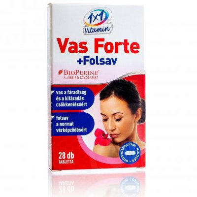 Vásárlás: 1x1 Vitaday Vas Forte+Folsav BioPerinnel tabletta 28 db  Táplálékkiegészítő árak összehasonlítása, Vas Forte Folsav BioPerinnel  tabletta 28 db boltok