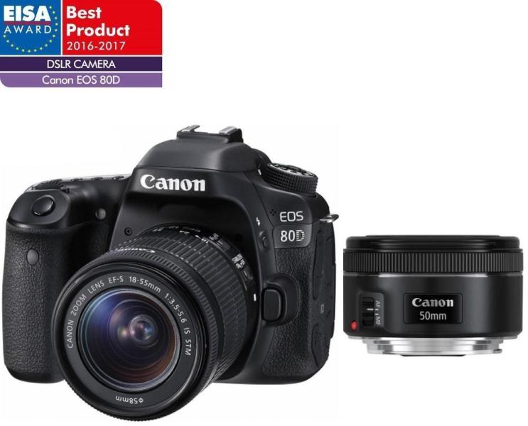 Canon EOS 80D +18-55mm IS STM + 50mm Aparat foto Preturi, Canon EOS 80D  +18-55mm IS STM + 50mm aparate foto digital oferte