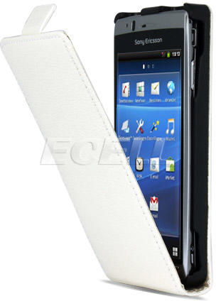 Sony Ericsson Xperia Arc S Flip2 Калъф Бял + Протектор - Цени, евтини  оферти за Калъф за мобилен телефон Sony Ericsson Xperia Arc S Flip2 Калъф  Бял + Протектор