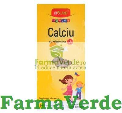 Biofarm Bioland Junior Calciu cu Vitamina D3 cacao 20 comprimate Biofarm  (Suplimente nutritive) - Preturi