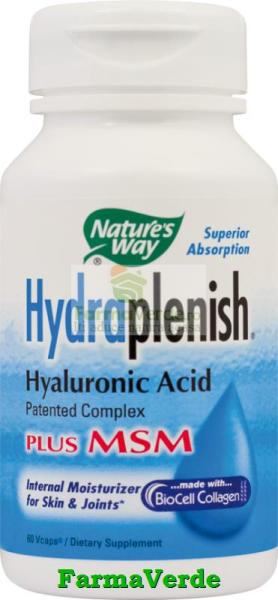 Hydraplenish Plus MSM, Colagen 60 capsule Secom Nature's Way (Suplimente nutritive) - Preturi