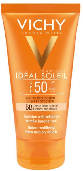 Vichy ВВ Матиращ тониран флуид за лице за мазна кожа , Vichy Ideal Soleil  BB Tinted Dry Touch Face Fluid Mat , SPF50 50ml Кремове против слънце Цени,  оферти и мнения, списък