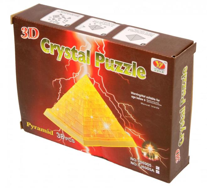 3D világító kristály puzzle - Piramis 38 db-os