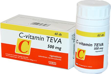Vásárlás: Teva C-vitamin TEVA 500mg rágótabletta 60db Táplálékkiegészítő  árak összehasonlítása, C vitamin TEVA 500 mg rágótabletta 60 db boltok