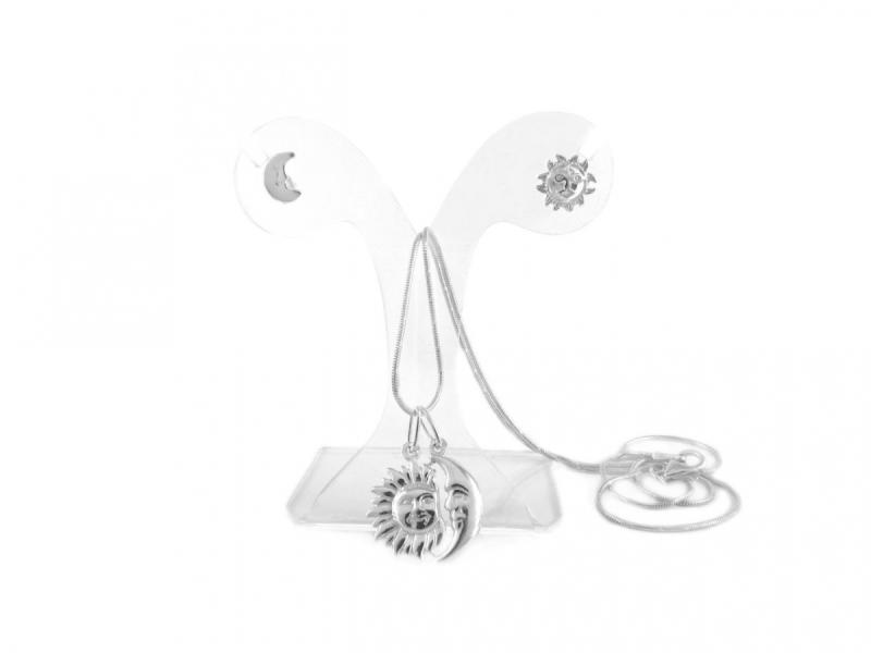 Vásárlás: Ezüst Nap és hold ezüst fülbevaló és medál szett ezüst  nyaklánccal Ékszer szett árak összehasonlítása,  Napésholdezüstfülbevalóésmedálszettezüstnyaklánccal boltok