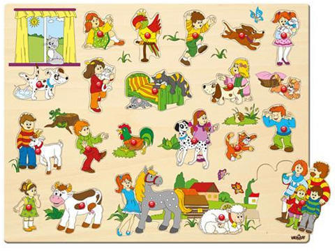 Nagy fa formaillesztő puzzle fogantyúval 21 db-os (91912)