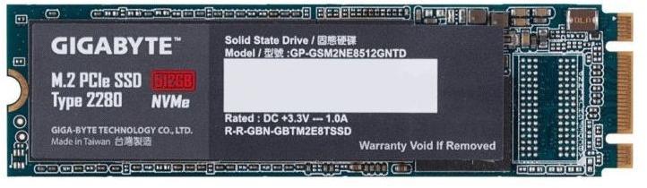 GIGABYTE 512GB M2 PCIe GP-GSM2NE8512GNTD (Solid State Drive SSD intern) -  Preturi