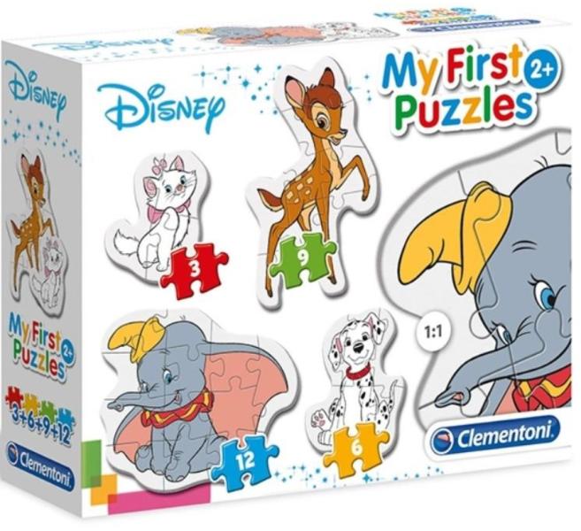 Bébi sziluett puzzle - Disney állatok 4 az 1-ben 3,6,9,12 db-os (20806)