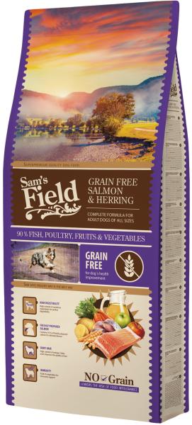Vásárlás: Sam's Field Grain Free Adult Salmon & Herring 13 kg Kutyatáp árak  összehasonlítása, Grain Free Adult Salmon Herring 13 kg boltok