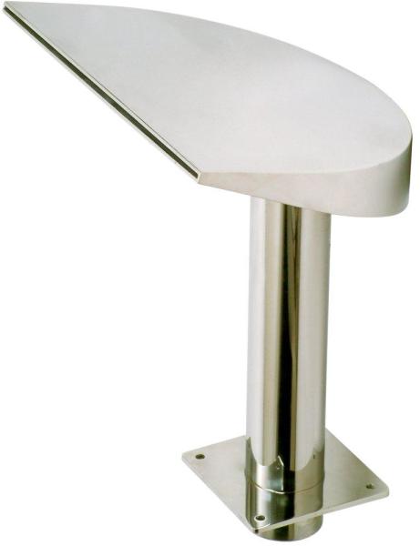 Széles félhold alakú vízköpő, 380 mm széles, AISI 316, felfelé áramló vízsugár, fényes