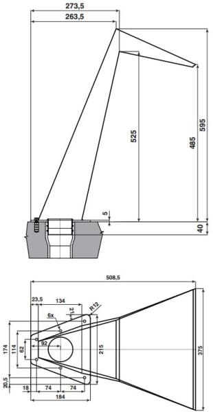 Kubista 370 mm vízköpő, rozsdamentes acél AISI 316, matt felülettel