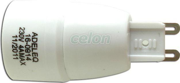 Adeleq Adaptor dulie G9->E14 Plastic 00-850-0914 (00-850-0914) (Soclu bec)  - Preturi