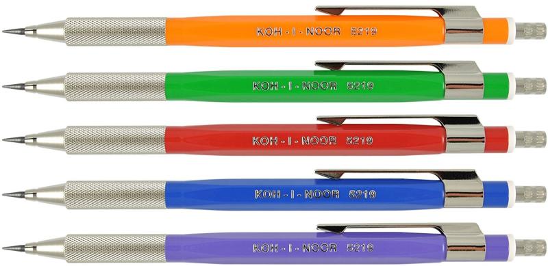 KOH-I-NOOR Creion mecanic 2 mm din plastic KOH-I-NOOR, cu grip metal,  diverse culori, 10 buc/set (Creion mecanic) - Preturi