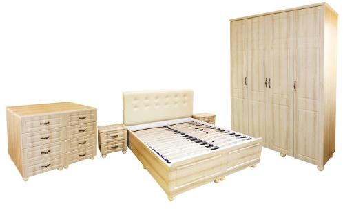 Spectral Mobila Dormitor Dynasty Sonoma cu pat 140x200 cm (Garnitura  dormitor) - Preturi