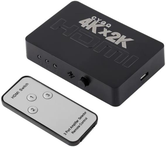 4K 3 portos HDMI Switch, átkapcsoló, távirányítóval vásárlás, olcsó 4K 3  portos HDMI Switch, átkapcsoló, távirányítóval árak, Kábel, csatlakozó  akciók