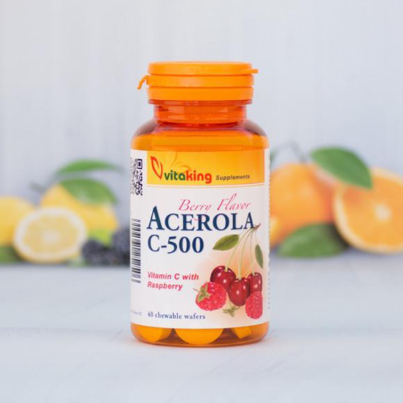 Vásárlás: Vitaking Vitaking Acerola C-vitamin málnás íz 40 rágótabletta  Táplálékkiegészítő árak összehasonlítása, Vitaking Acerola C vitamin málnás  íz 40 rágótabletta boltok