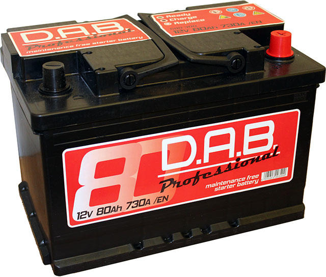 D.A.B Professional 80Ah 730A right+ vásárlás, Autó akkumulátor bolt árak,  akciók, autóakku árösszehasonlító