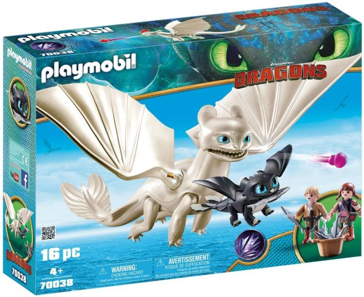 Playmobil Light Fury, Pui de Dragon si Copii (70038) (Playmobil) - Preturi