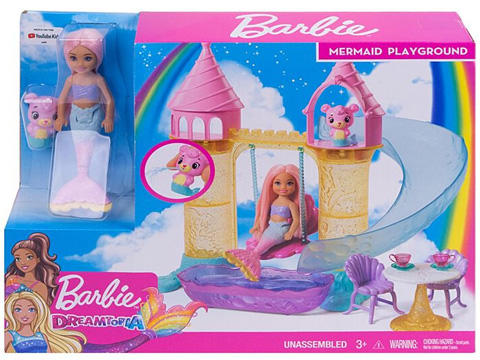 Vásárlás: Mattel Barbie - Dreamtopia - Chelsea sellő kastély játékszett  (FXT20) Barbie baba árak összehasonlítása, Barbie Dreamtopia Chelsea sellő  kastély játékszett FXT 20 boltok