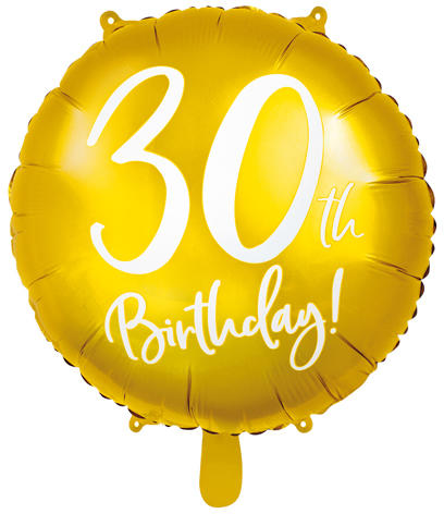 30. Évszámos lufi, fólia, arany, happy b