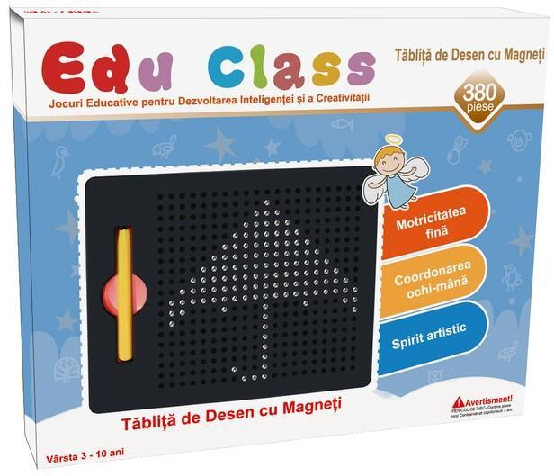 EDU CLASS Tablita de desen cu magneti - 380 piese (EDU1380) - educlass ( Jucarii de constructii magnetice) - Preturi