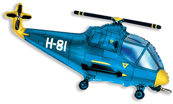 Fólia lufi, mini forma, helikopter, kék