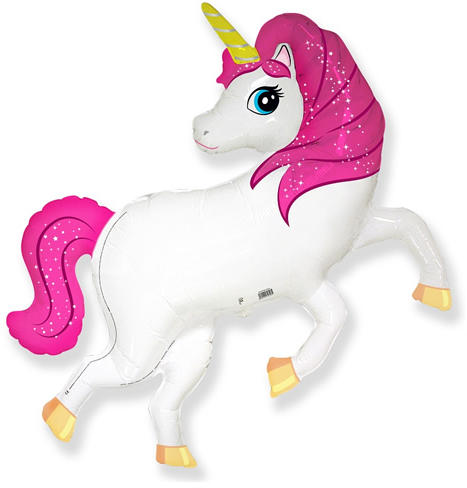 Fólia lufi, miniforma, unikornis, pink, 36 CM