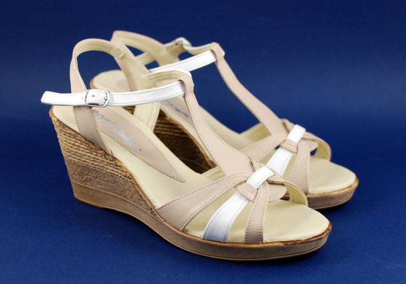 Rovi Design Sandale dama din piele naturala, cu platforma - cod S51BEJA -  ciucaleti (Sandale dama) - Preturi