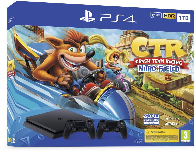 Sony PlayStation 4 Slim 1TB (PS4 Slim 1TB) + Crash Team Racing Nitro-Fueled  + DualShock 4 Controller vásárolj már 0 Ft-tól