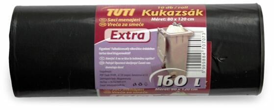 Szemeteszsák 160l 10db fekete extra Max (KHT197)